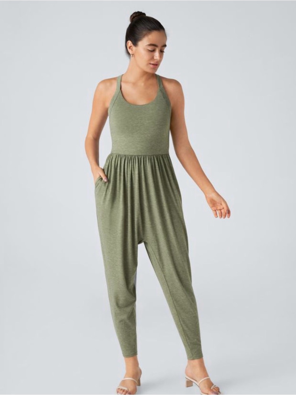 U Neck Pocket Harem Casual Jumpsuit-Easy Peezy Edition Size XL